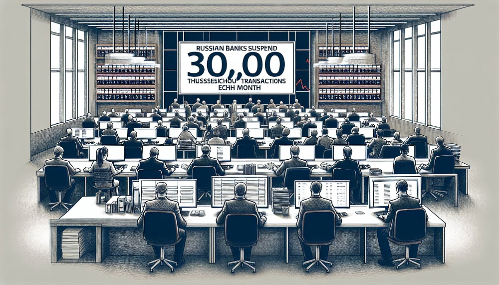 Российские банки приостанавливают 300 тысяч подозрительных транзакций в месяц