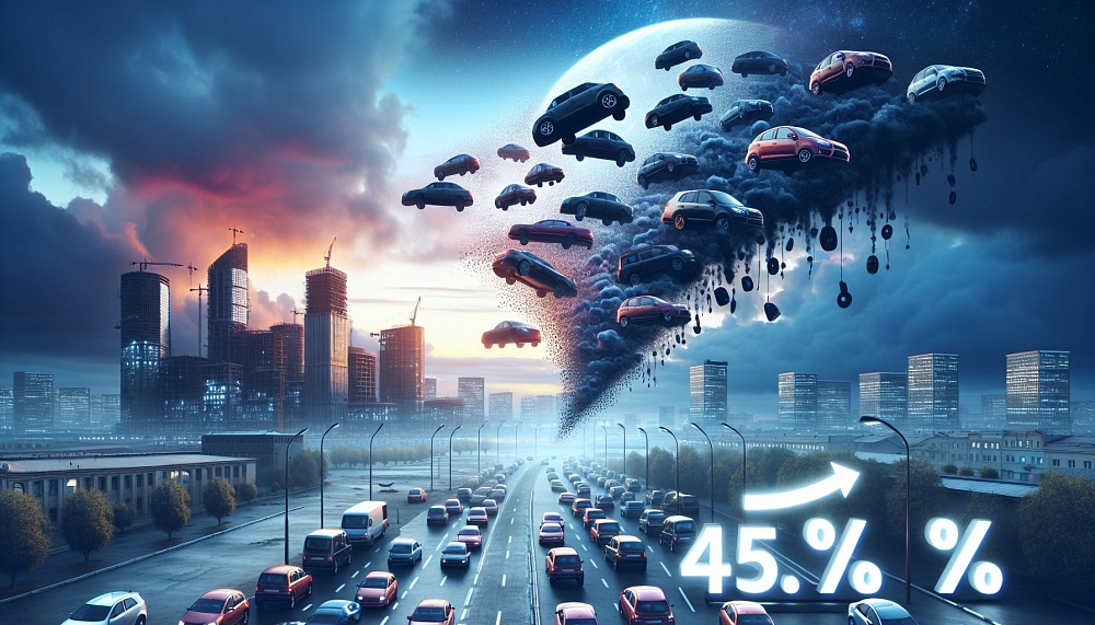 Продажи легковых авто в России упали на 45,5% в марте 2025 года