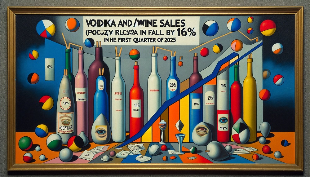 Продажи водки и вина в России упали на 16% в первом квартале 2025 года.